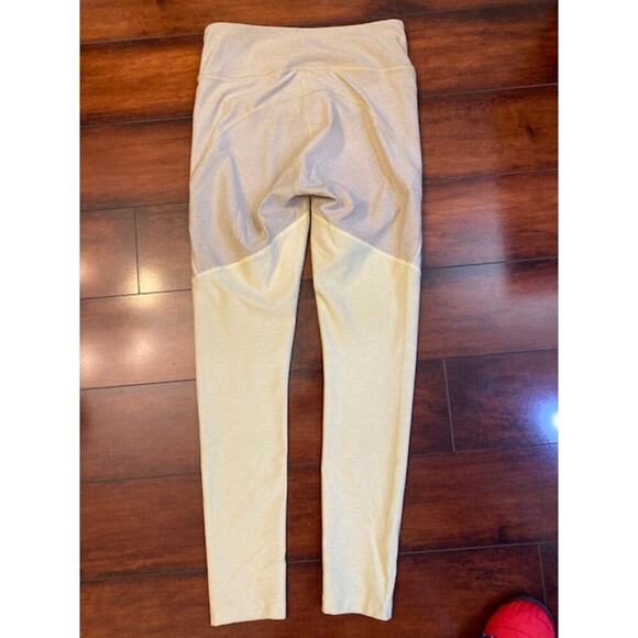 Outdoor Voices Leggings Women's Color Block Small Green Yellow Pull On - Picture 2 of 4